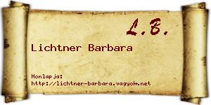 Lichtner Barbara névjegykártya
